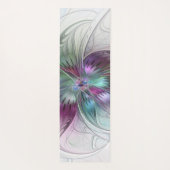 カラフル抽象芸術フラワーモダンフローラフラクタル ヨガマット (裏面)
