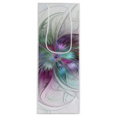 カラフル抽象芸術フラワーモダンフローラフラクタル ワインギフトバッグ (正面)