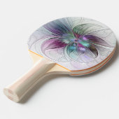 カラフル抽象芸術フラワーモダンフローラフラクタル 卓球ラケット (正面アングル)
