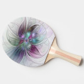 カラフル抽象芸術フラワーモダンフローラフラクタル 卓球ラケット (横)
