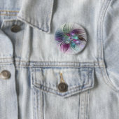 カラフル抽象芸術フラワーモダンフローラフラクタル 缶バッジ (インサイチュ)