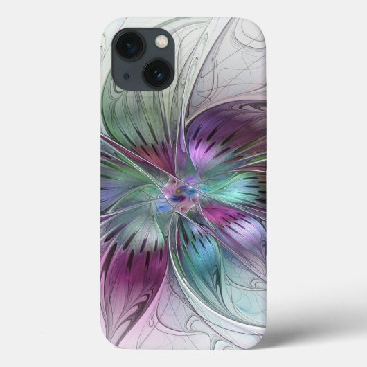 カラフル抽象芸術フラワーモダンフローラフラクタル Case-Mate iPhoneケース (裏面)