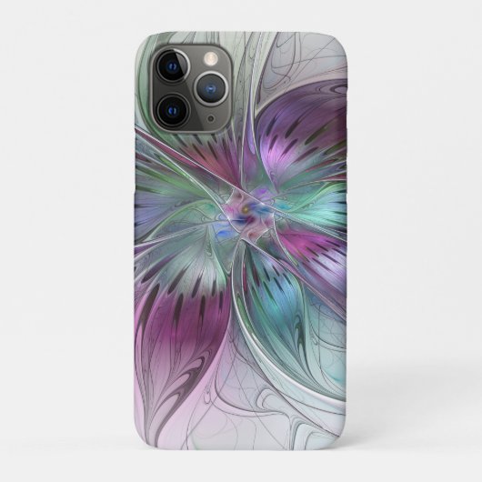 カラフル抽象芸術フラワーモダンフローラフラクタル Case-Mate iPhoneケース (裏)