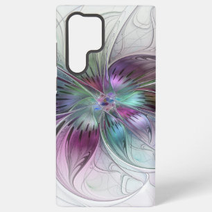 カラフル抽象芸術フラワーモダンフローラフラクタル SAMSUNG GALAXY S22 ULTRAケース