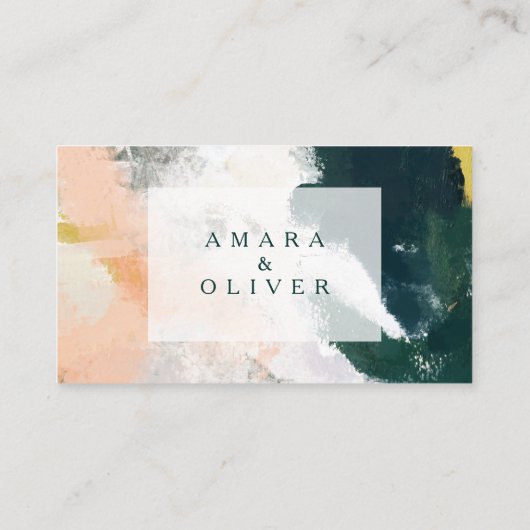 カラフル抽象芸術フラ結婚ット座席表 プレイスカード (裏面)