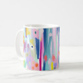 カラフル抽象芸術フローラアーユニークトMUG, 芸術的 コーヒーマグカップ (正面左)