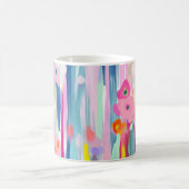 カラフル抽象芸術フローラアーユニークトMUG, 芸術的 コーヒーマグカップ (中央)
