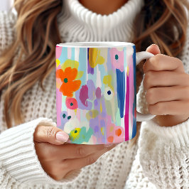 カラフル抽象芸術フローラアーユニークトMUG, 芸術的 コーヒーマグカップ