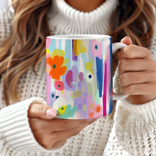 カラフル抽象芸術フローラアーユニークトMUG, 芸術的 コーヒーマグカップ
