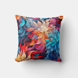 カラフル抽象芸術フローライラストレーション クッション