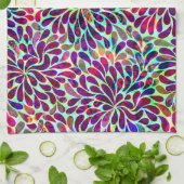 カラフル抽象芸術フローラデザイン キッチンタオル (折り畳み)