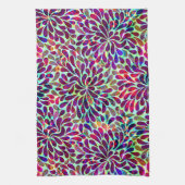 カラフル抽象芸術フローラデザイン キッチンタオル (縦)