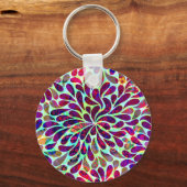 カラフル抽象芸術フローラデザイン キーホルダー (正面)