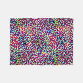 カラフル抽象芸術フローラデザイン フリースブランケット (正面(横))