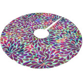 カラフル抽象芸術フローラデザイン ブラッシュドポリエステルツリースカート (アングル)