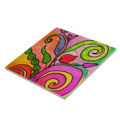 カラフル抽象芸術フローラデジ絵画タル タイル (側面)