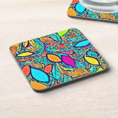カラフル抽象芸術フローラ コースター (左側)