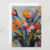 カラフル抽象芸術フローラ シーズンカード (正面/裏面)