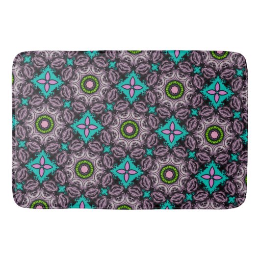 カラフル抽象芸術フローラ バスマット (正面)