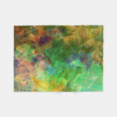 カラフル抽象芸術フローラ フリースブランケット (正面(横))