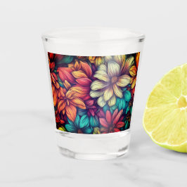 カラフル抽象芸術フローラ#42 - ショットグラス
