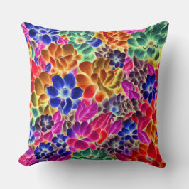 カラフル抽象芸術フローラ#67 - クッション