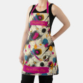 カラフル抽象芸術ブラシストロークと名前をカスタムする エプロン (インサイチュ)