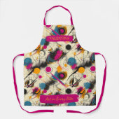 カラフル抽象芸術ブラシストロークと名前をカスタムする エプロン (正面)