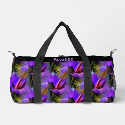 カラフル抽象芸術ブラシストロークパーソナライズされた ダッフルバッグ (正面)