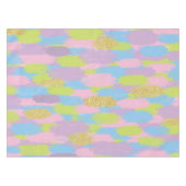 カラフル抽象芸術ブラシストローク模様モノグラム テーブルクロス (正面(横))