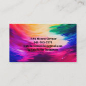 カラフル抽象芸術ブラシストローク 名刺 (裏面)