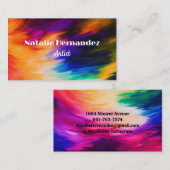 カラフル抽象芸術ブラシストローク 名刺 (正面/裏面)