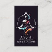 カラフル抽象芸術ブラシロゴ瞑想インストラクター 名刺 (正面)