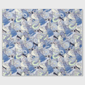 カラフル抽象芸術ブルークリスマスラッピング紙 ラッピングペーパー (フラット)