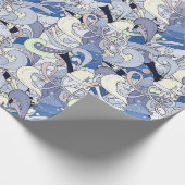 カラフル抽象芸術ブルークリスマスラッピング紙 ラッピングペーパー (角)