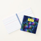 カラフル抽象芸術ブルーピンクグリーンフラクタルアート名 ノートブック (内部)