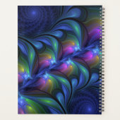 カラフル抽象芸術ブルーピンクグリーンフラクタルアート名 プランナー手帳 (裏面)
