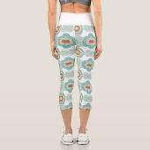 カラフル抽象芸術ブルー/ブラウン/タンメダリオン カプリレギンス (裏面)