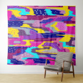 カラフル抽象芸術プリントとおもしろいドット タペストリー (インサイチュ(横))