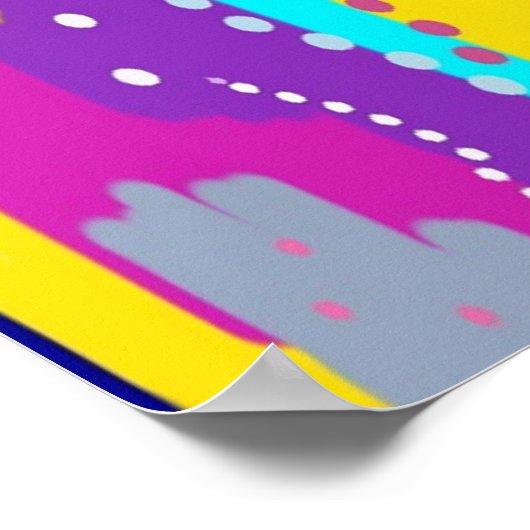 カラフル抽象芸術プリントとおもしろいドット ポスター (角)