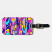 カラフル抽象芸術プリントとおもしろいドット ラゲッジタグ (正面横)