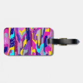 カラフル抽象芸術プリントとおもしろいドット ラゲッジタグ (裏面横)
