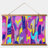 カラフル抽象芸術プリントとおもしろいドット 吊り下げ型タペストリー (正面)