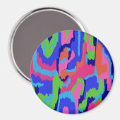 カラフル抽象芸術プリントのレトロ色 マグネット (正面/裏面)