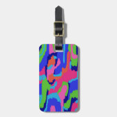 カラフル抽象芸術プリントのレトロ色 ラゲッジタグ (正面縦)