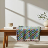 カラフル抽象芸術ポインセチアフローラ正方形 スローブランケット