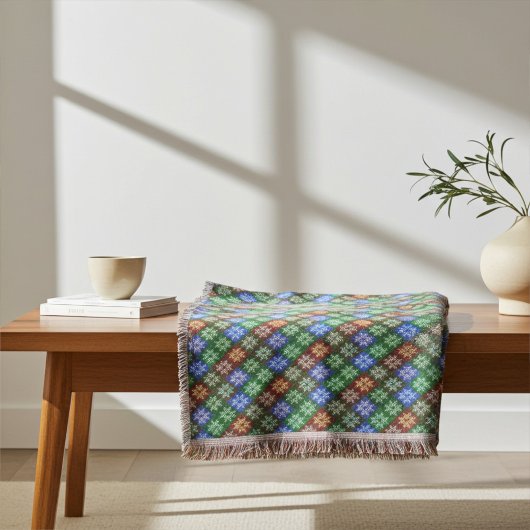 カラフル抽象芸術ポインセチアフローラ正方形 スローブランケット