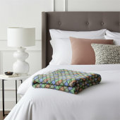 カラフル抽象芸術ポインセチアフローラ正方形 スローブランケット