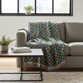 カラフル抽象芸術ポインセチアフローラ正方形 スローブランケット