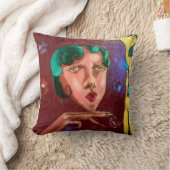 カラフル抽象芸術ポートレート クッション (ブランケット)